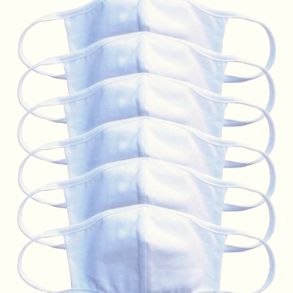 NWT White Cloth Cotton Face Mask - Set of Six